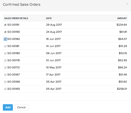 Confirmed Sales Orders