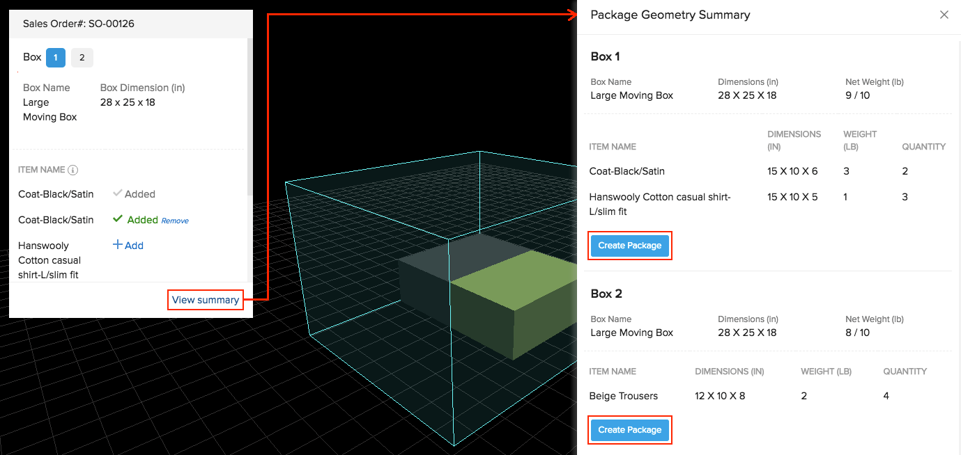 Package Geometry - package geometry summary