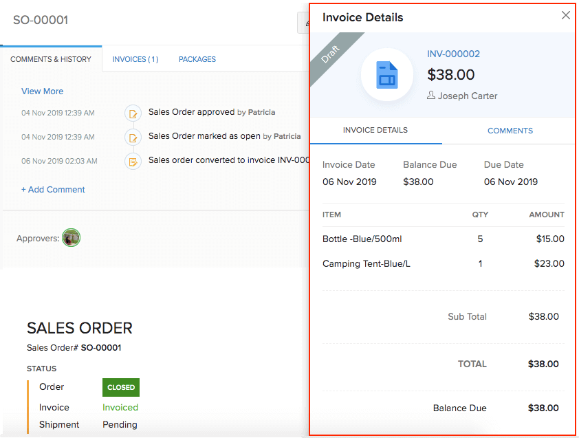 View Invoice Details