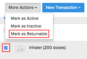 Marking items returnable in bulk