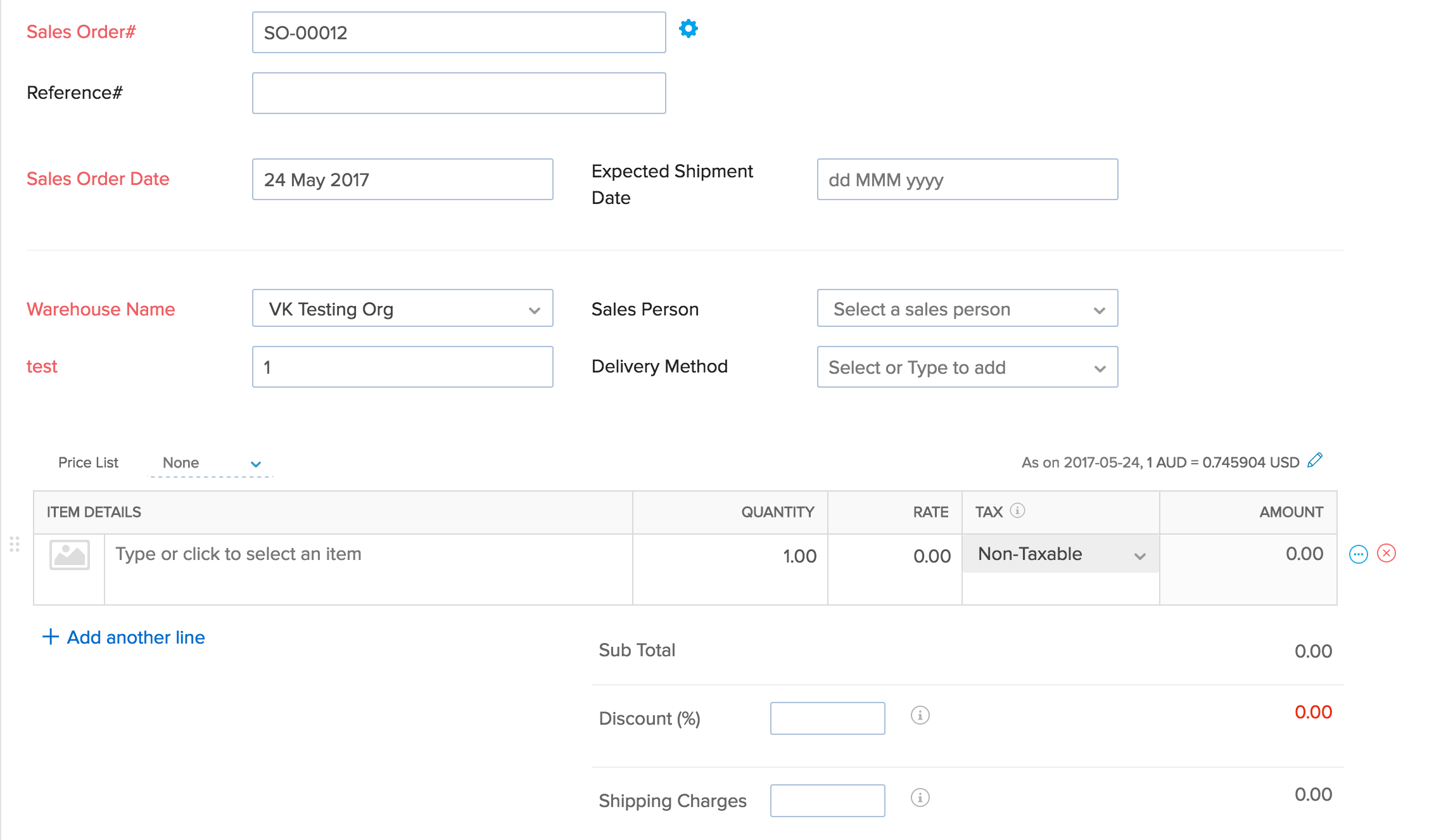 multicurrency order