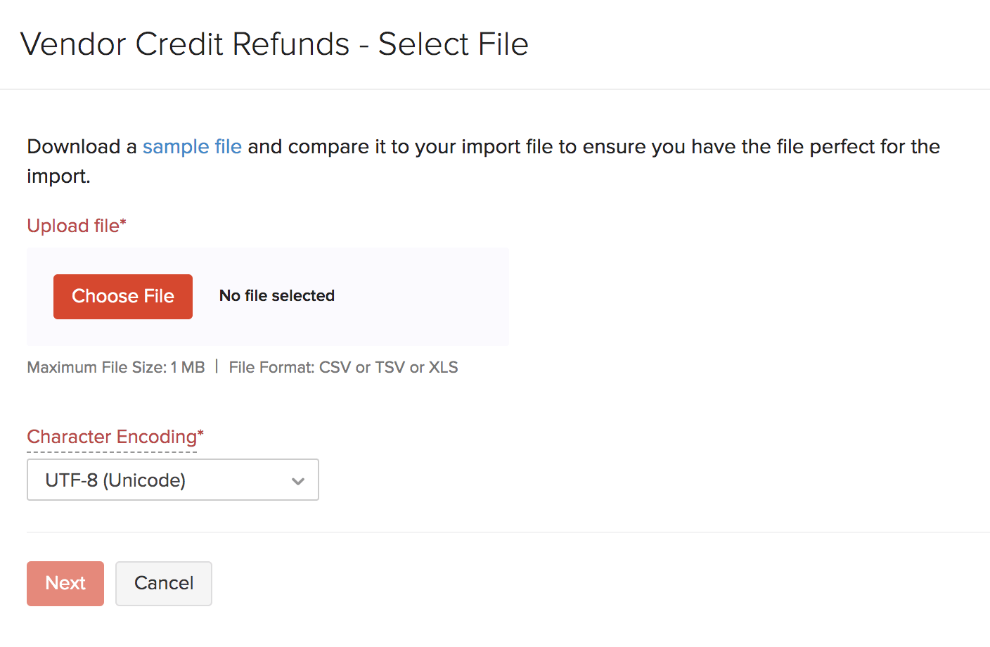 Import Refunds - upload file