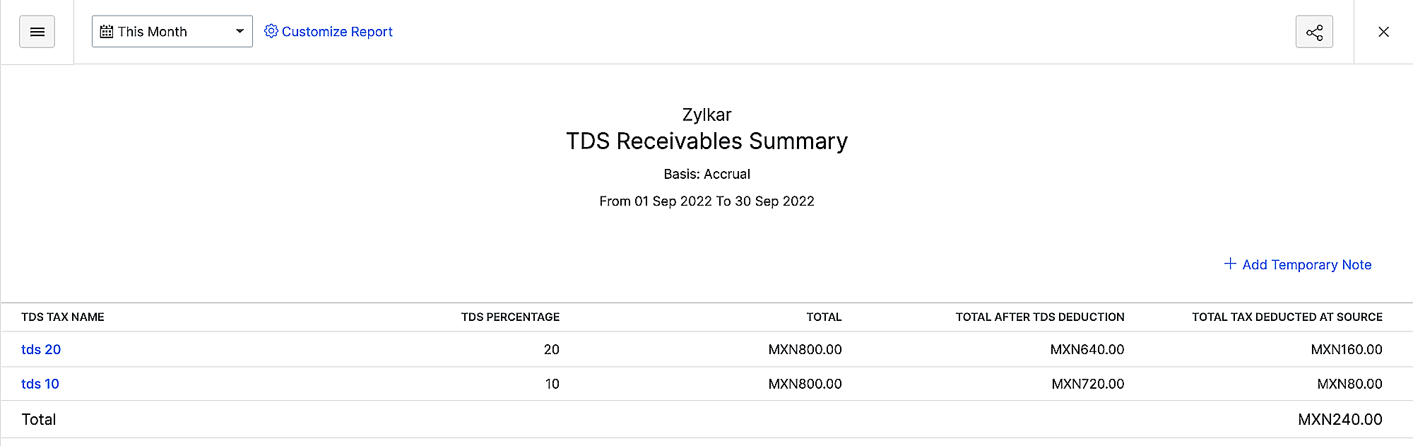 Enable TDS