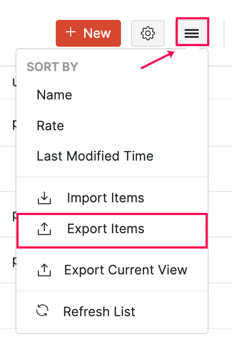 Export option