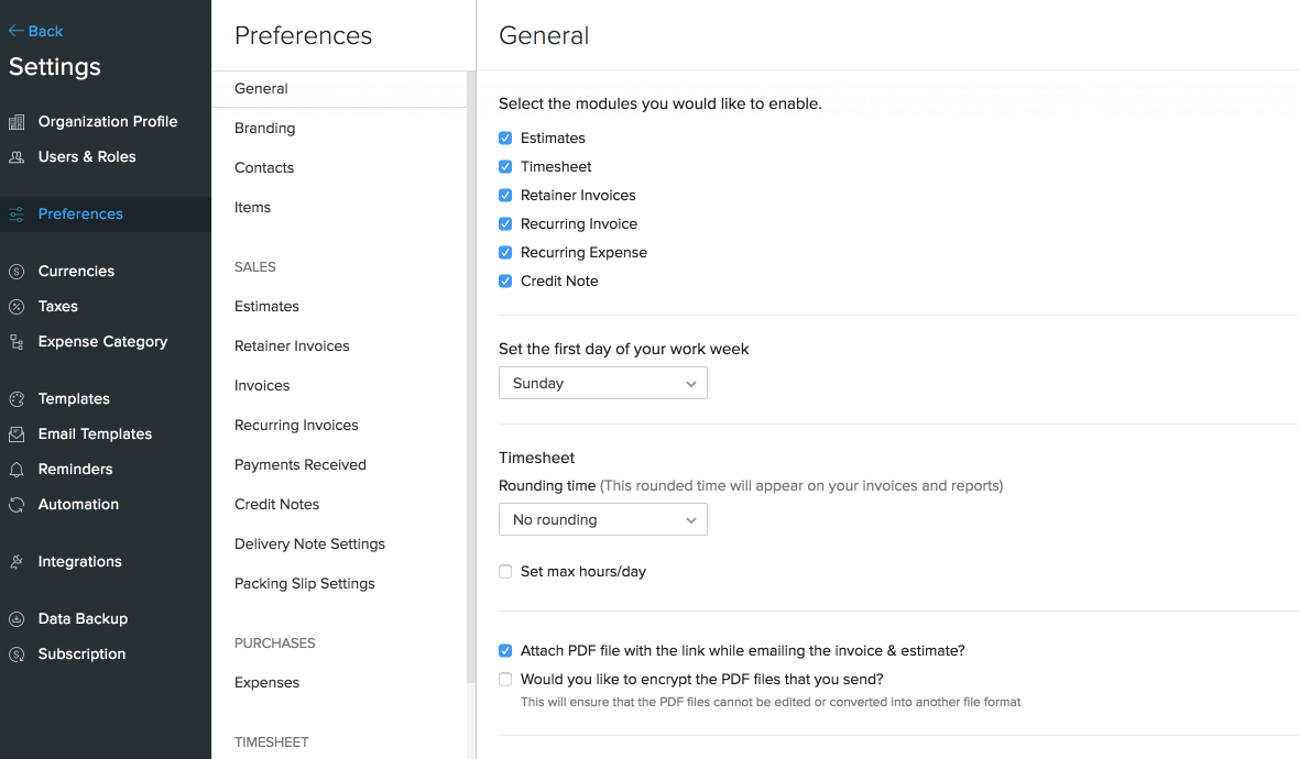 Enable Preferences