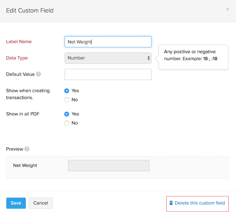 Additional information - invoice creation