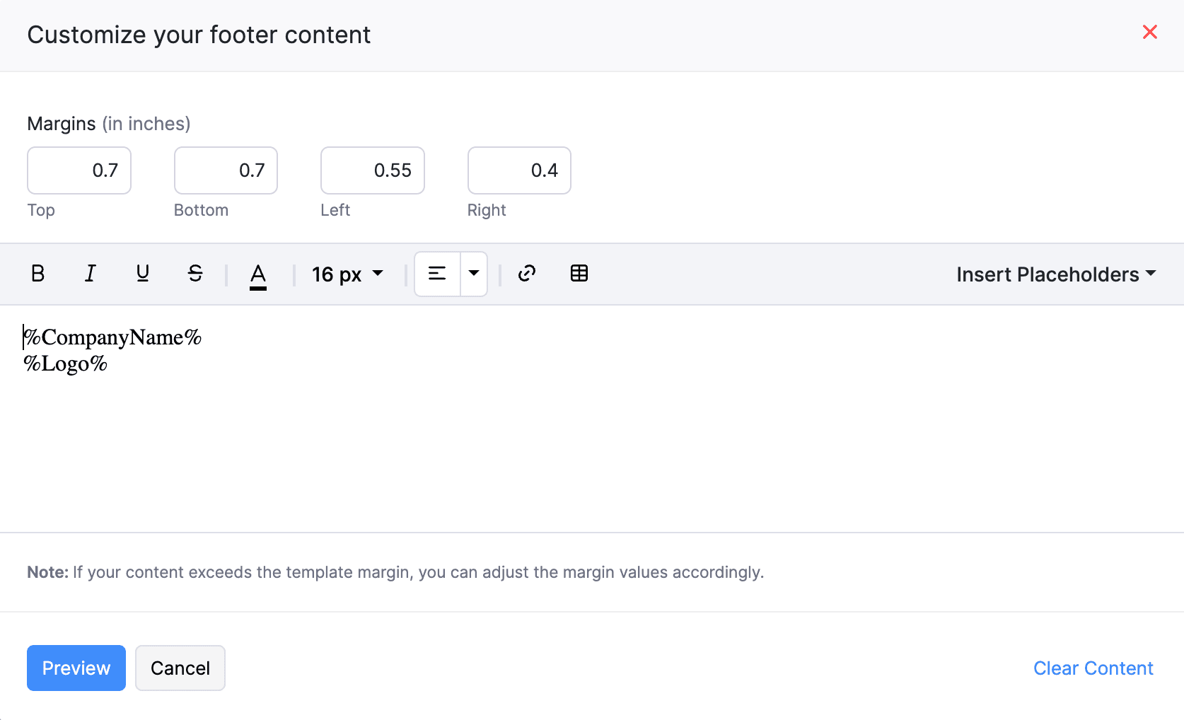 Footer Content