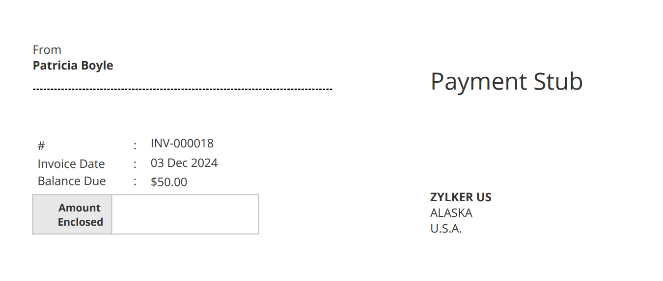 Payment Stub