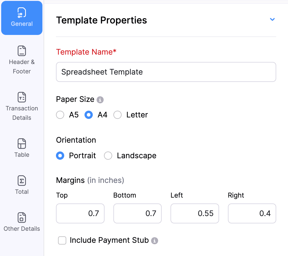 Template Properties