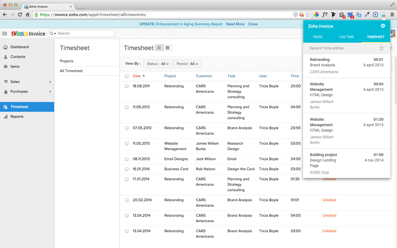 Timesheet Ext