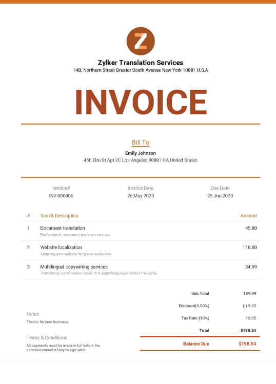 Freelance Invoice Template