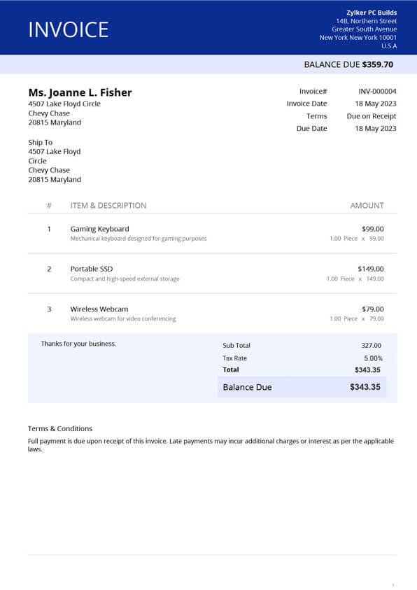 Word Invoice Template