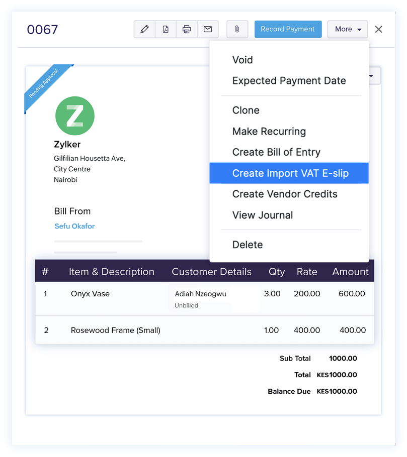 Reverse Charge - VAT - Online Billing Management Software | Zoho Books