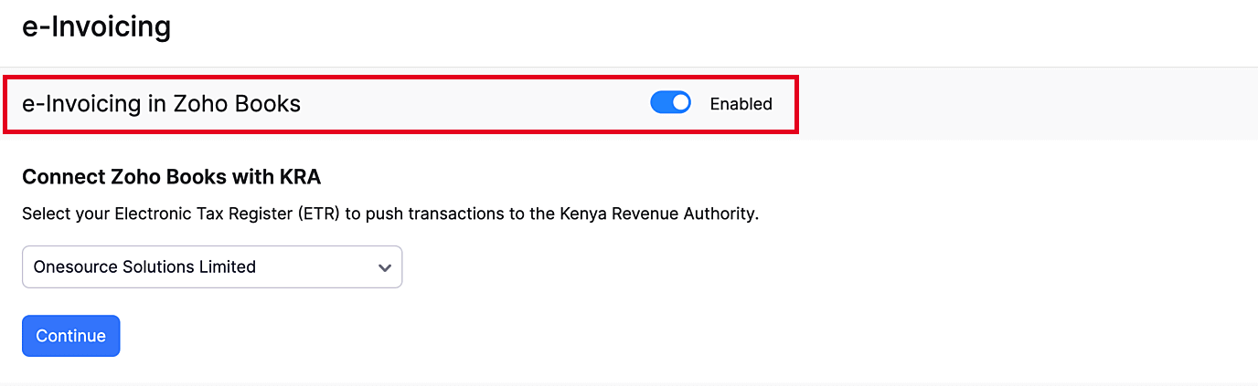 Enable E-Invoice