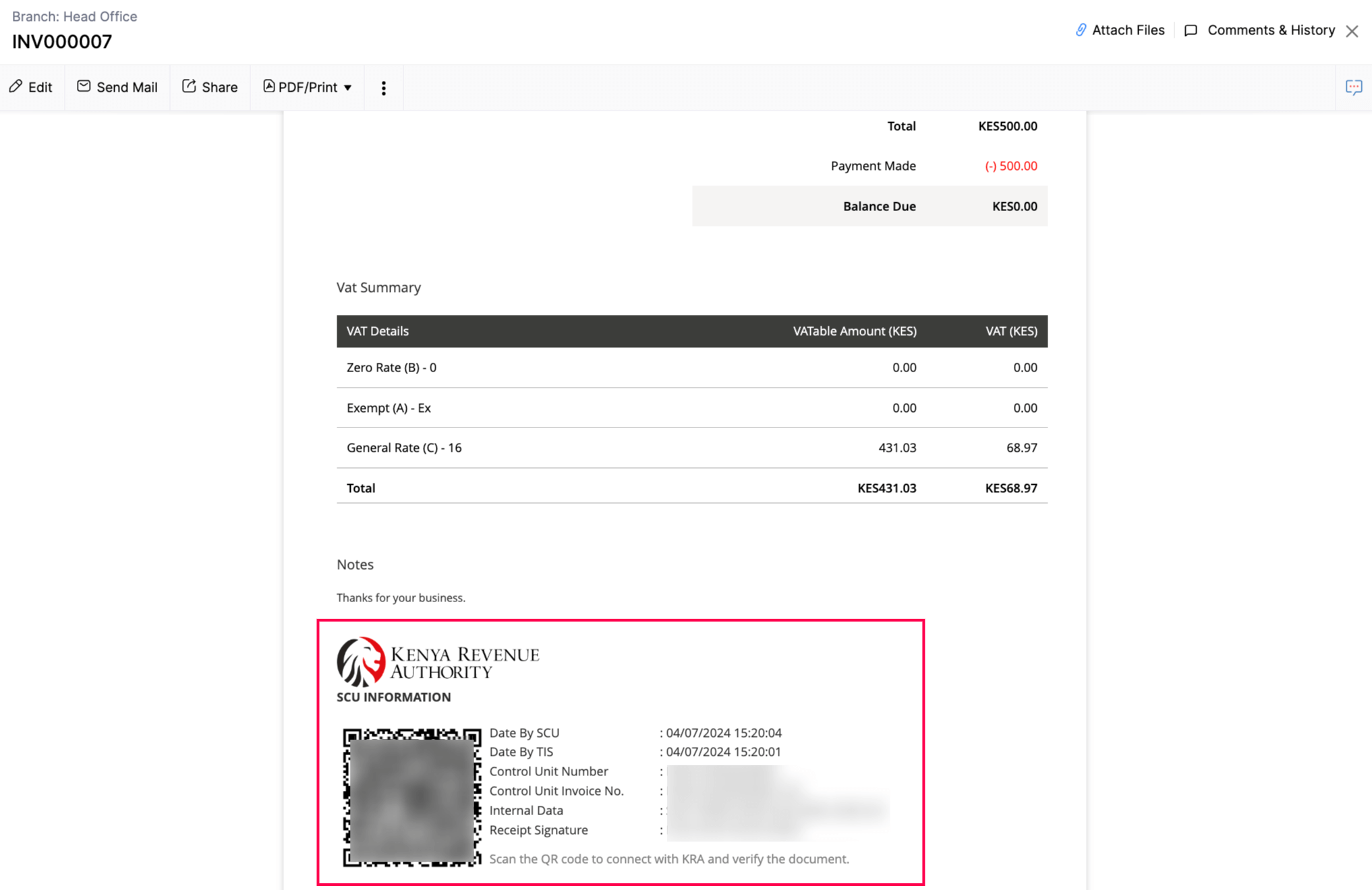 eTIMS Invoice