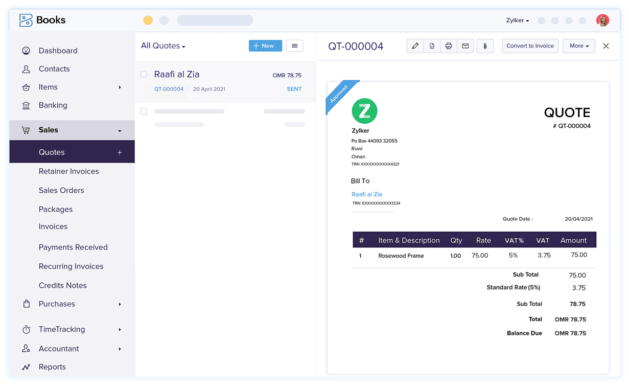 Create Quotes - Quote & Invoice Software | Zoho Books