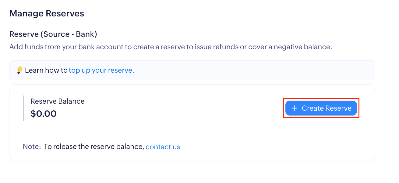 Create Reserve