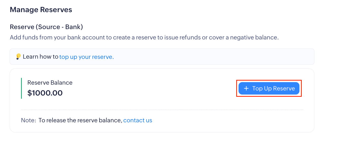 Top Up Reserve