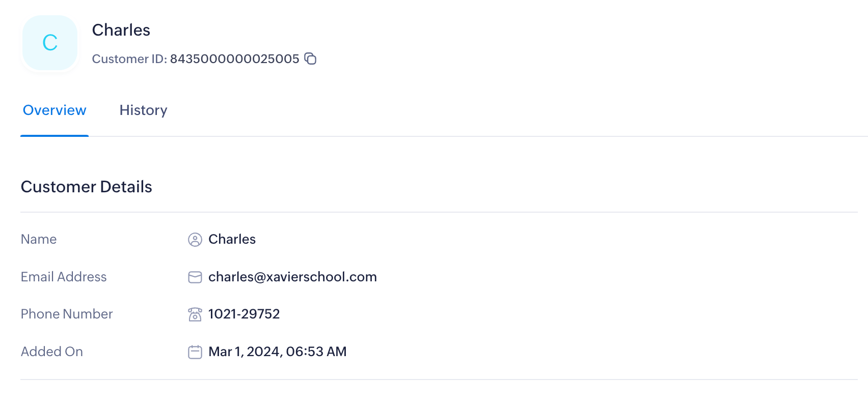 Customer Details