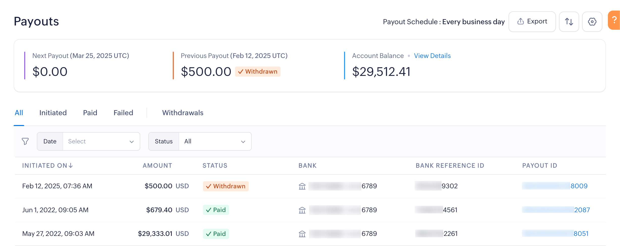 Payout Details