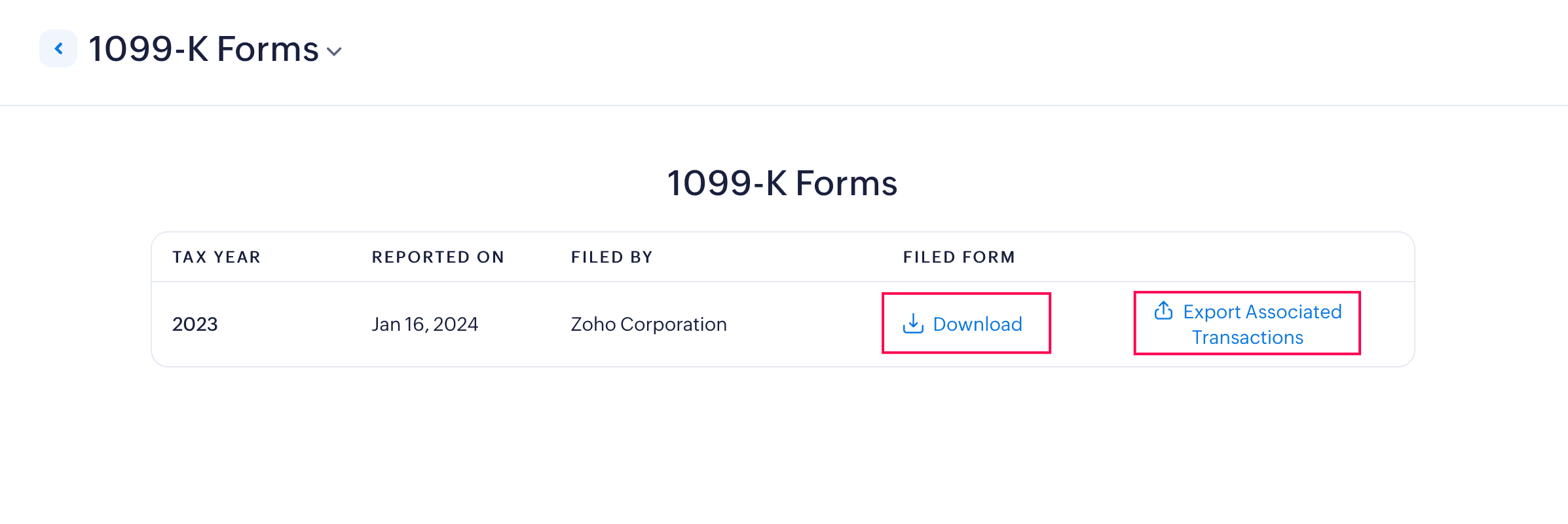 Download and view your filed 1099-K form