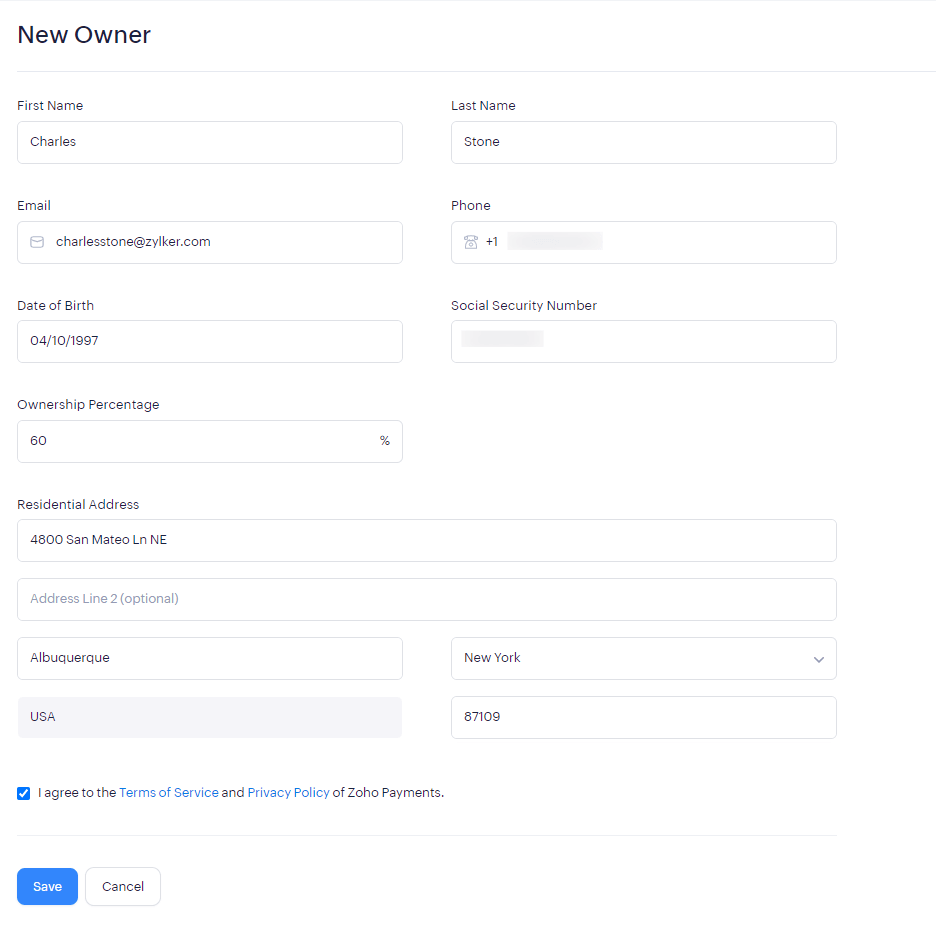 Add New Owner