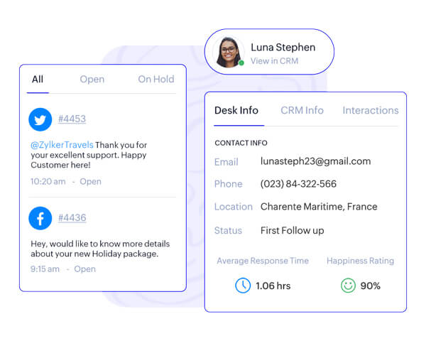 Visualize informações do cliente com apenas alguns cliques