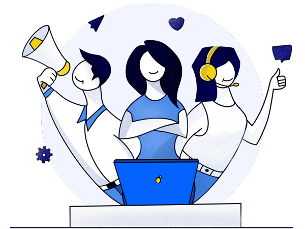 Conecta equipes de vendas, marketing e atendimento ao cliente
