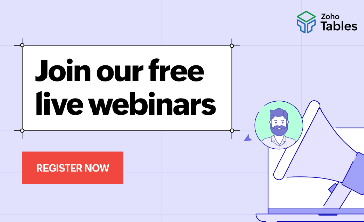 Zoho Tables Live Webinars